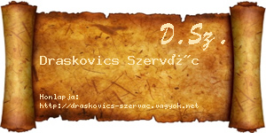Draskovics Szervác névjegykártya
